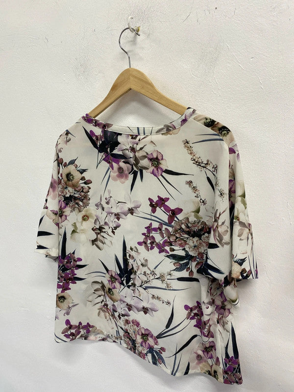 Stunning M&S floral top slinky holidays or cruise Uk12 KS003