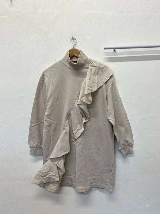 Stunning Zara Jumper dress ruffle details Uk M-L MB001