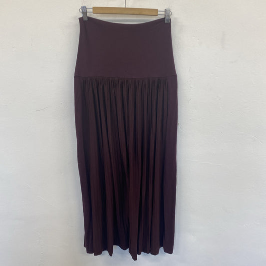Me+Em High Waist Burgundy Pleated Maxi Skirt UK 10 JP001