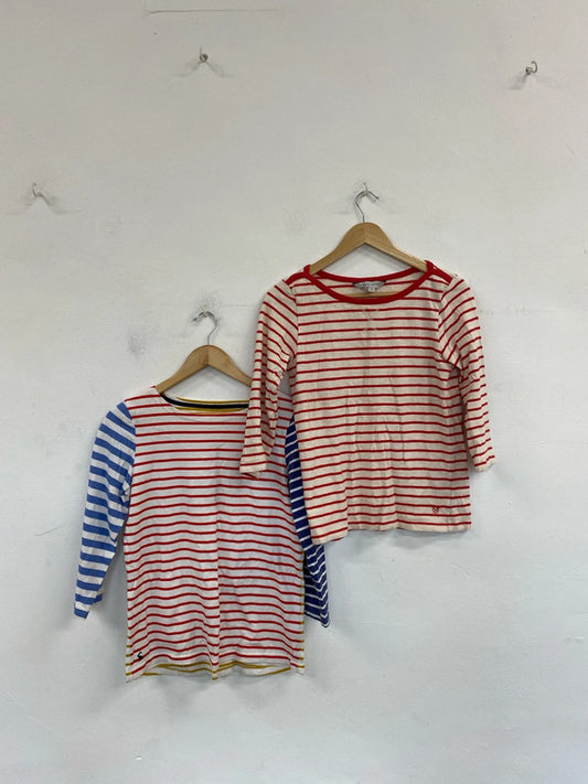 Joules & Crew Clothing Fabulous Stripe Shirts Duo UK 10-12 #50 MM005