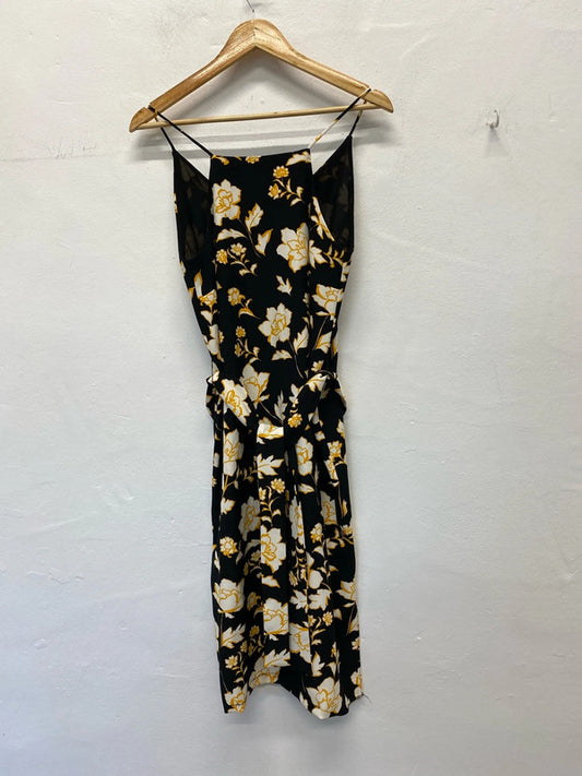 Fabulous River Island floral dress belted oriental vibes Uk10 LL003