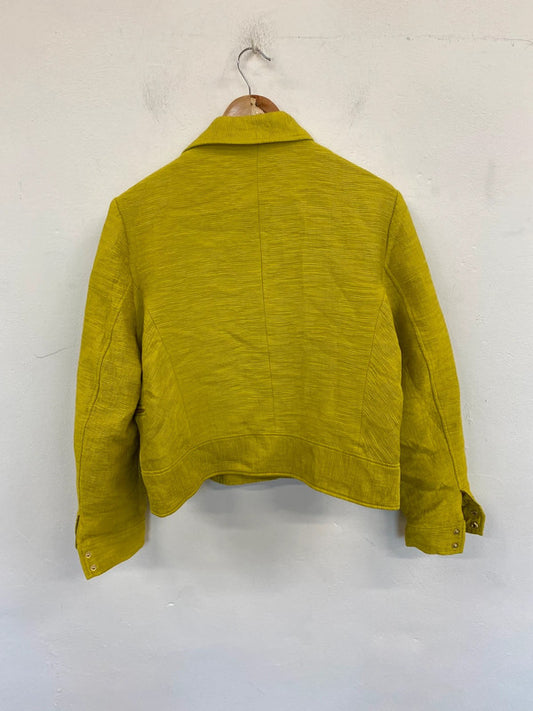 Next Fabulous Citrus Yellow Biker Jacket UK 18 MD002