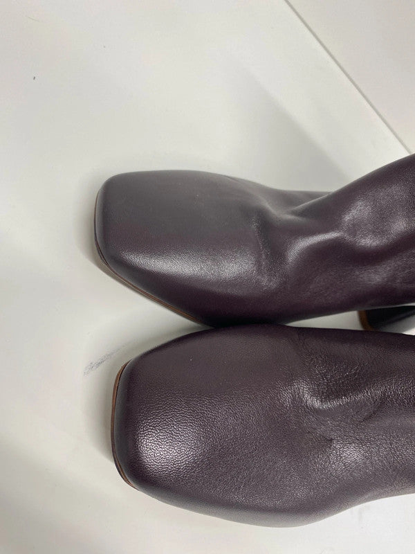 Fabulous H&M maroon leather ankle Chelsea boots Uk5 New KM003