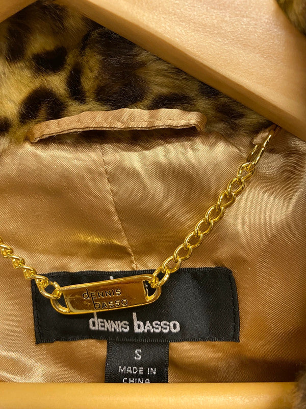 Absolutely stunning leopard Print faux fur coat by Dennis Basso UkS AW002