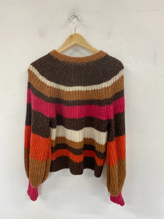 InWear Fabulous Colourful Stripe Crochet Jumper Size S SR006