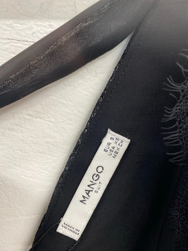 Mango Elegant Black Lace Detail Jumpsuit Size S AG006