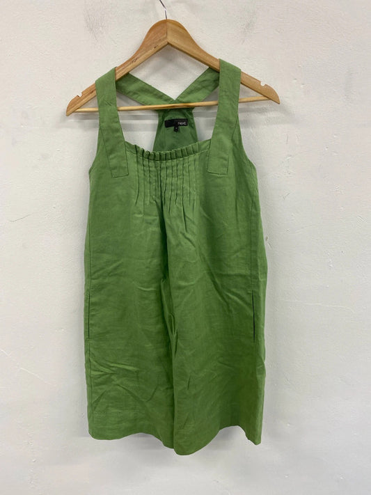 Next Stylish Green Pinafore Sheath Dress UK 14 MM005