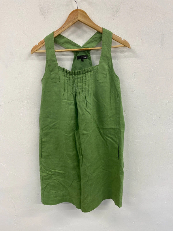 Next Stylish Green Pinafore Sheath Dress UK 14 MM005