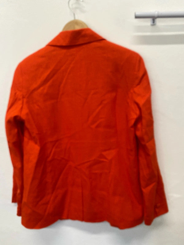Fabulous bright tangerine linen blend blazer Uk12 New Et Vous AO001