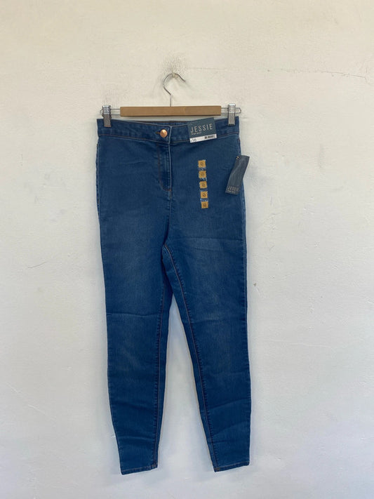 Papaya Fab Jessie Blue High Waist Skinny Jeggings UK 10 AO001
