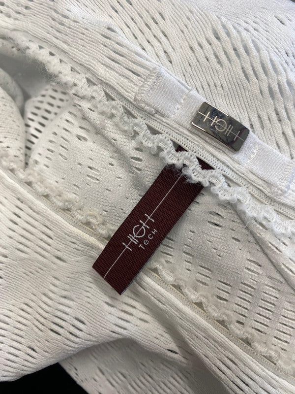 Lovely high tech white lace hem beach cover UK L HS001