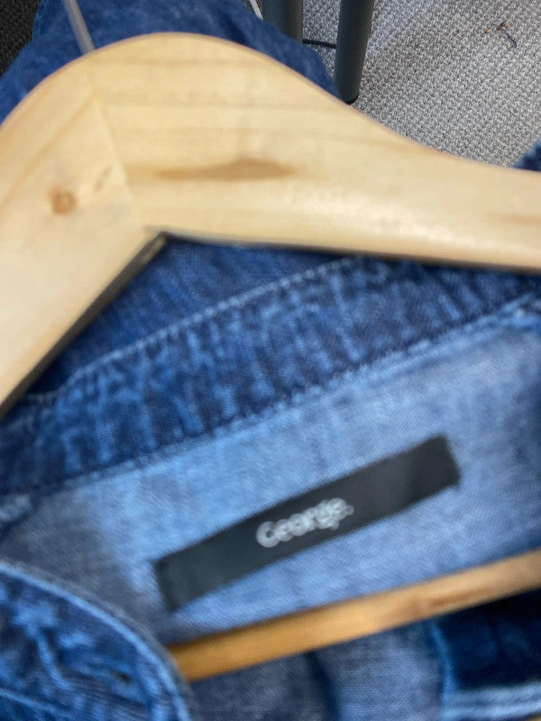 Fabulous boho chic denim smock dress by George Uk14 LB005