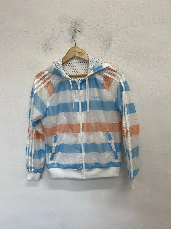 Fabulous adidas geo stripe blue pink reversible breathable bomber UK S GK002