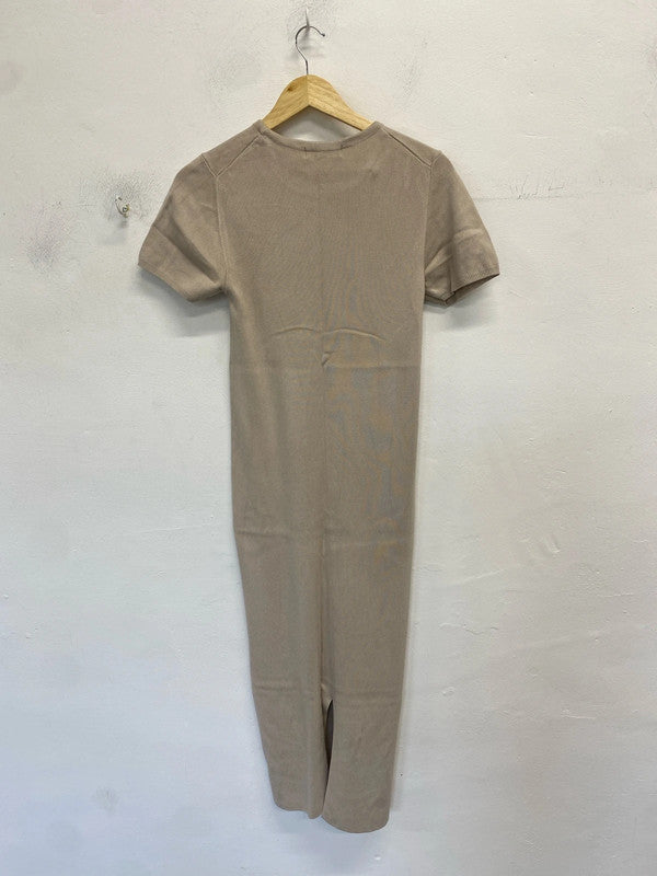 Lovely Primark casual beige Bodycon maxi dress UK S MB001