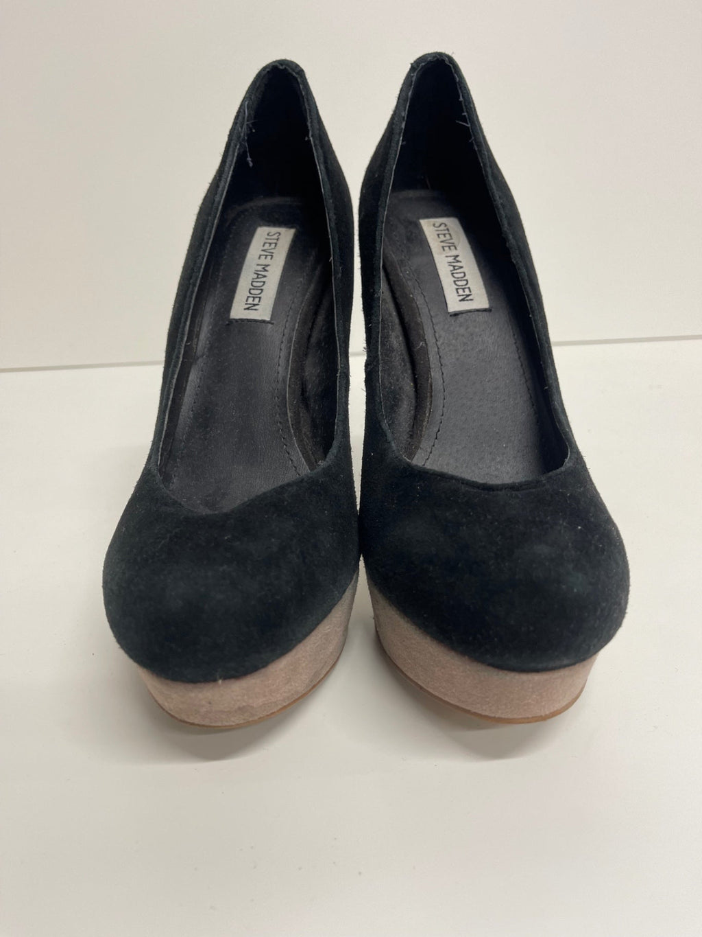 Stunning Steve Madden Bevv Suede high heel Pumps UK5 Black PP546