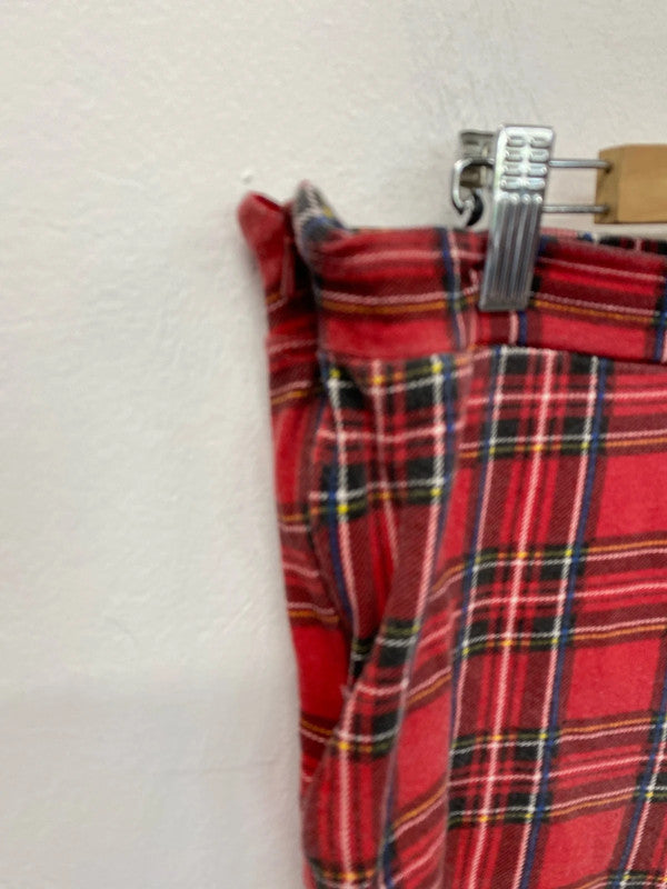 Fabulous Tartan Y2K Goldigga red leggings Uk16 NC001