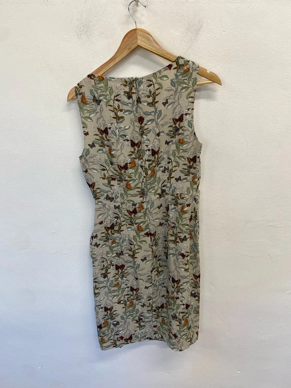 Gorgeous monsoon botanical butterfly midi dress UK 10 AE001