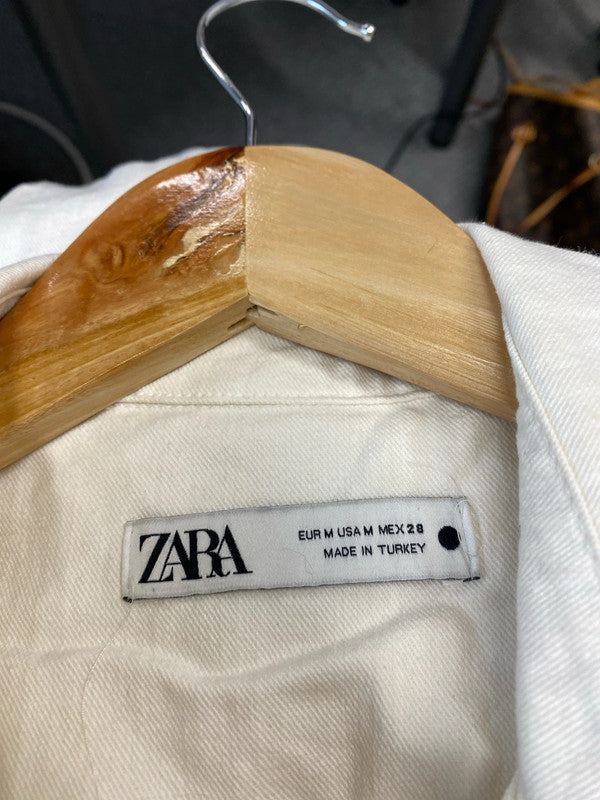 Fabulous Zara Cream Denim Midi shirt Dress UkM KS002