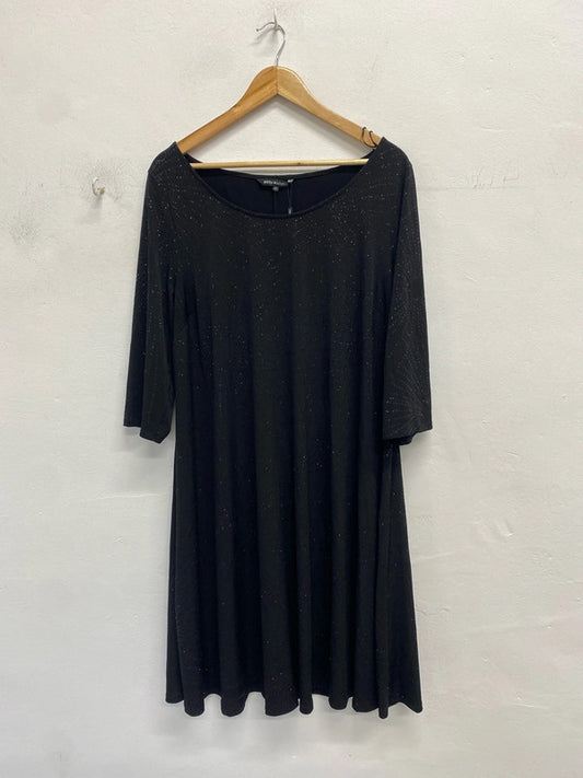 Stunning M&Co black midi smock Diamante sparkle dress UK 22 JW002