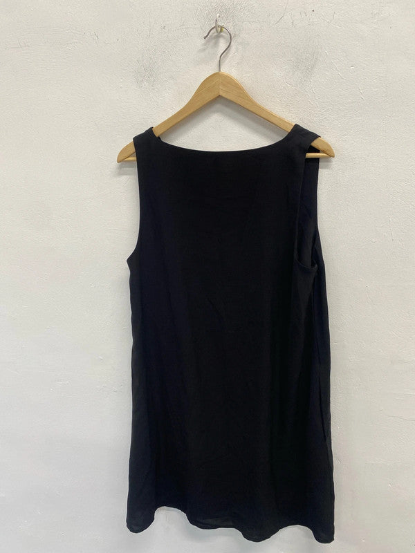 Stunning Vila dress black slip midi UK 14 LB001