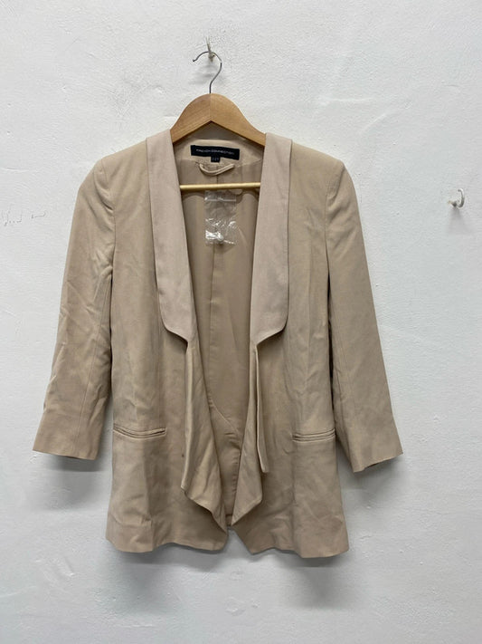 Fab French Connection UK6 waterfall front taupe jacket KM004