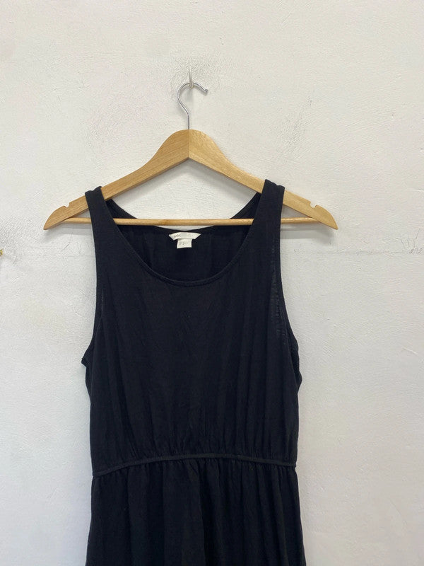 Stunning H&m black mini dress summer basics UK M JM005