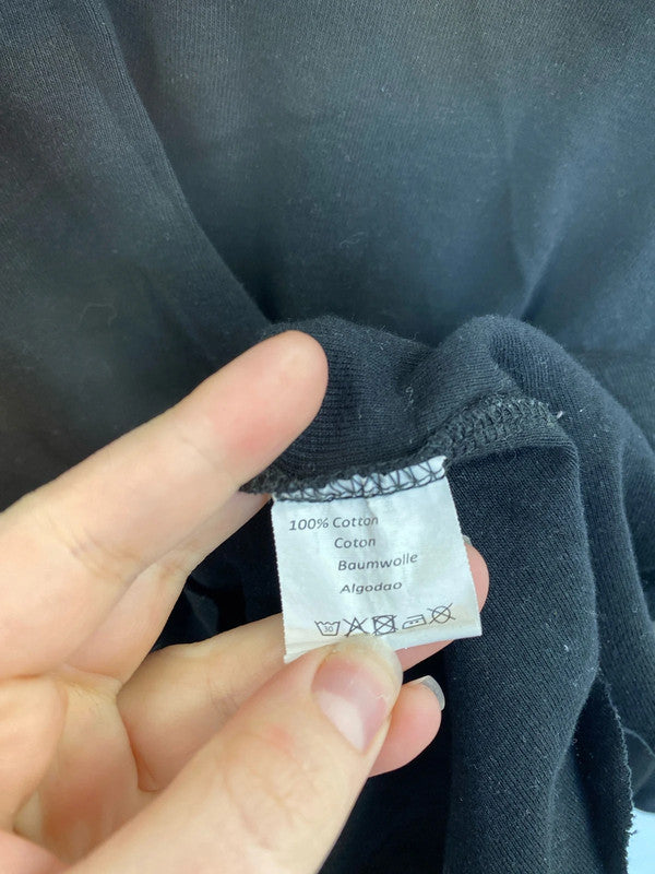 Karen Millen Stylish Black Long Sleeve Raw Hem Shirt UK 12 LN001