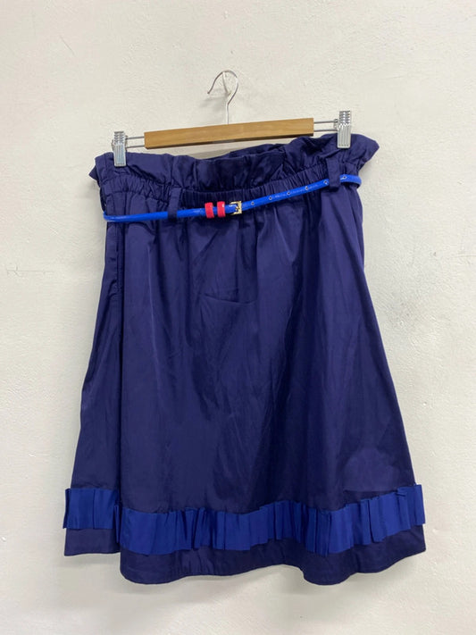 Fabulous Vintage Paperbag top flared skirt purple blue Uk10 KD001