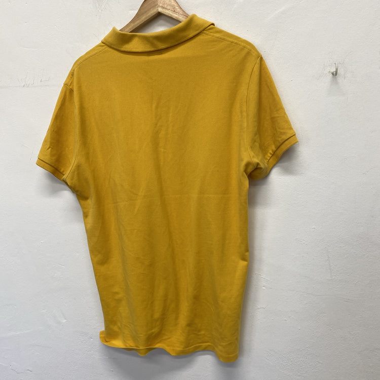 Ralph Lauren Polo Shirt Size Large Amber Yellow Cotton Custom Slim Fit JB001