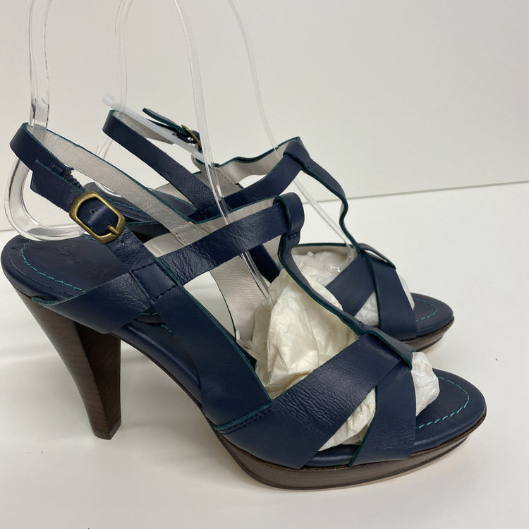 BODEN LADIES Navy Strappy Heels RRP £120 SIZE 5 Leather Occasion Party LW005
