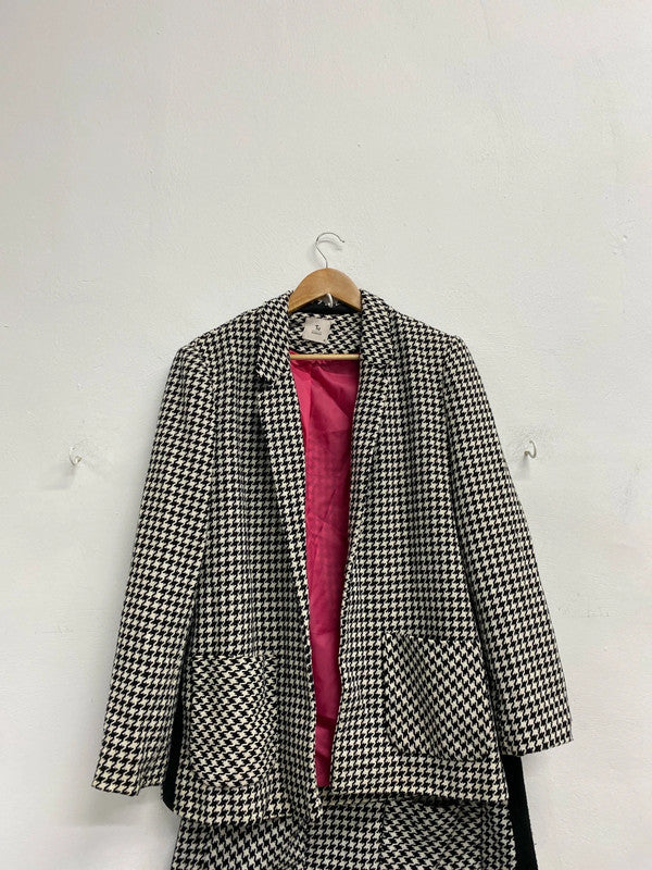 Fabulous Wool Houndstooth Co ord from TU Uk16 skirt & jacket LB001