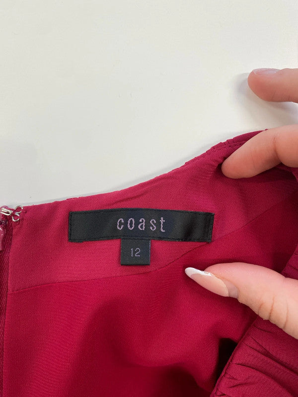 Stunning Coast ruffle evening dress uk 12 LD001