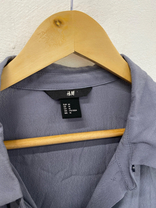 Beautiful soft grey H&M shirt dress tunic 16 KM003