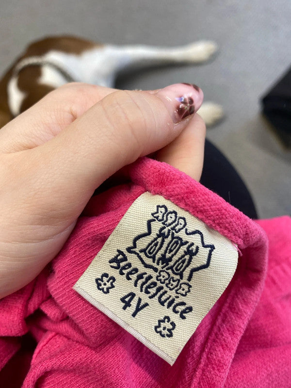 Stunning children’s girls beetlejuice pink dress floral uk 4 years EL001