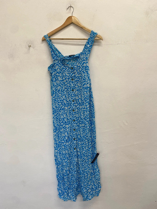 Stunning Roman dusty blue floral dress UK 14 LW005