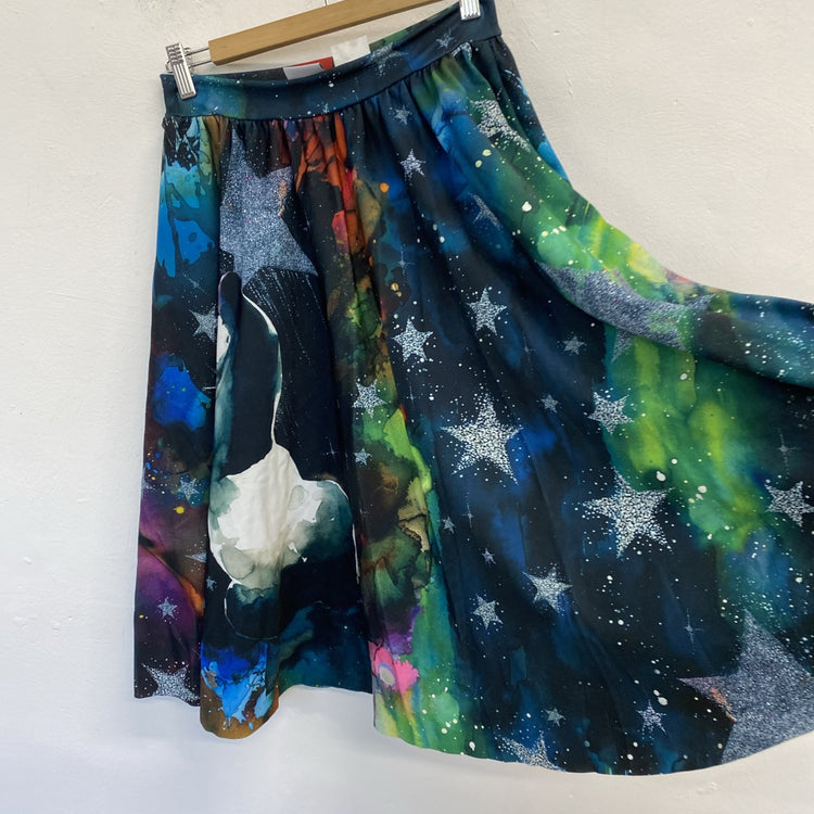Black Milk X Lora Zombie Space Art  Skirt Medium Paint Watercolor Rare Ltd JR001