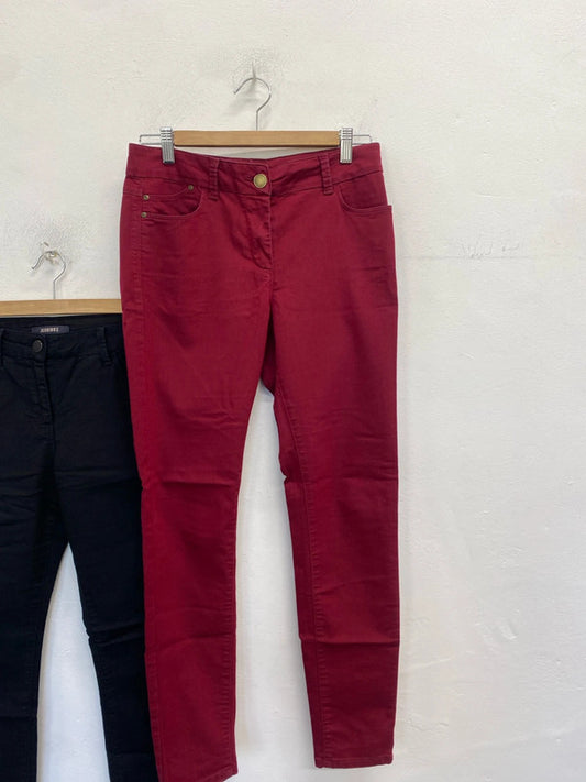 Gorgeous duo of Jeggings M&Co black burgundy UK 10 SW001