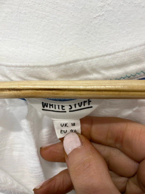 Fabulous White Stuff pure cotton summer sleeveless top Uk18 Kn002